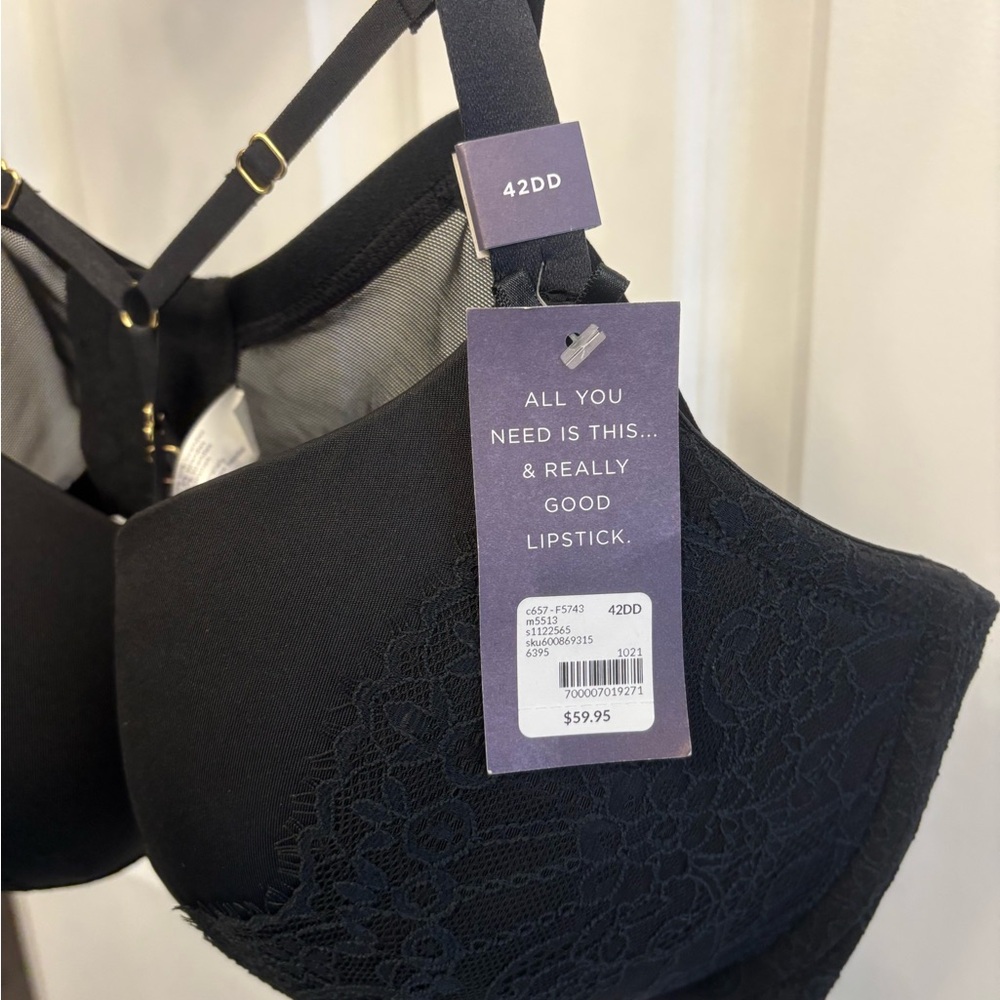 Cacique Seriously Sexy Boost Balconette Strappy Black Lace Bra - Picture 2 of 2